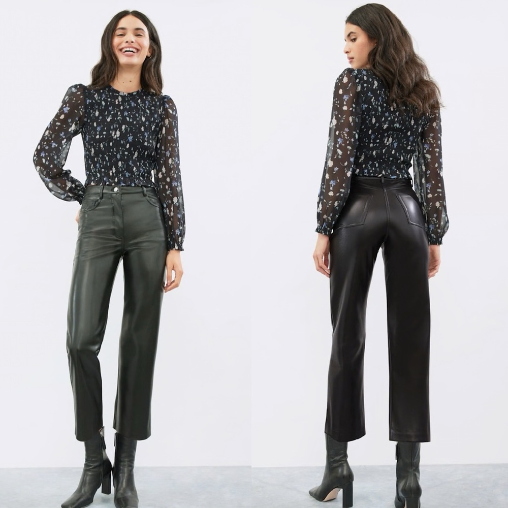 Wilfred Melina Crop Black vegan Leather Pants size 6